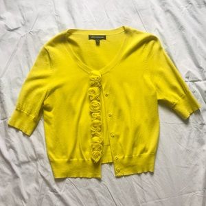 Express Cropped Chartreuse Cardigan